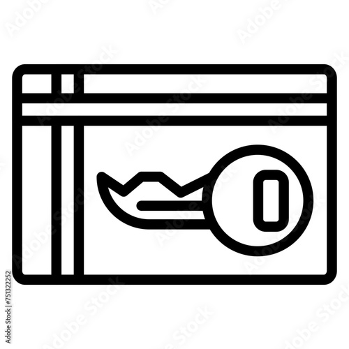 Keycard icon vector image. Can be used for Locksmith.