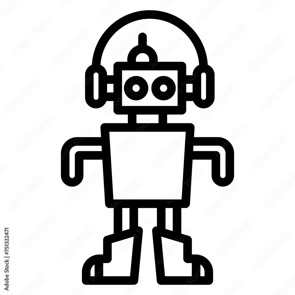 Customer Service Robot icon vector image. Can be used for Robotics. Customer Service Robot icon vector image. Can be used for Robotics.