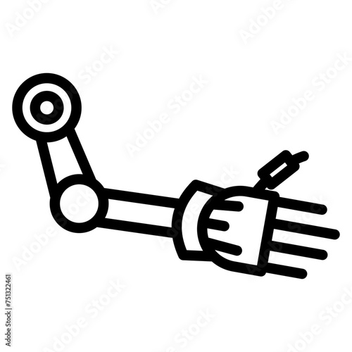 Bionic Arm icon vector image. Can be used for Robotics.