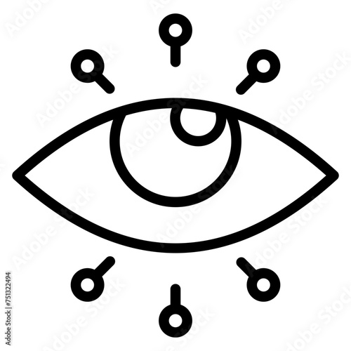 Cyber Eye icon vector image. Can be used for Robotics.