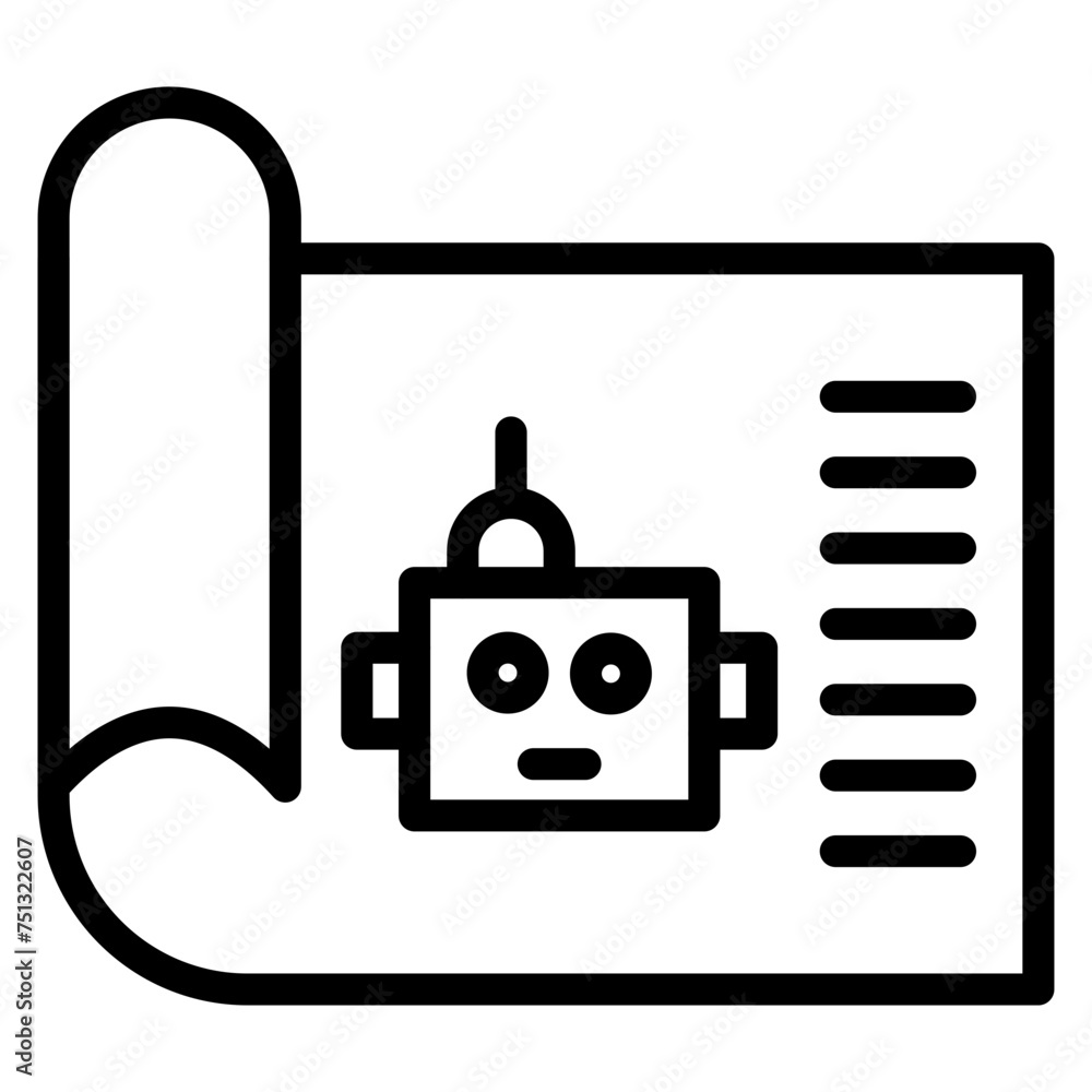 Robot Blueprint icon vector image. Can be used for Robotics. Robot Blueprint icon vector image. Can be used for Robotics.