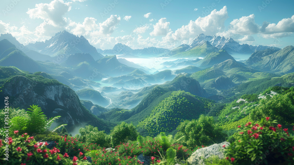 beautiful mountains, Generative AI