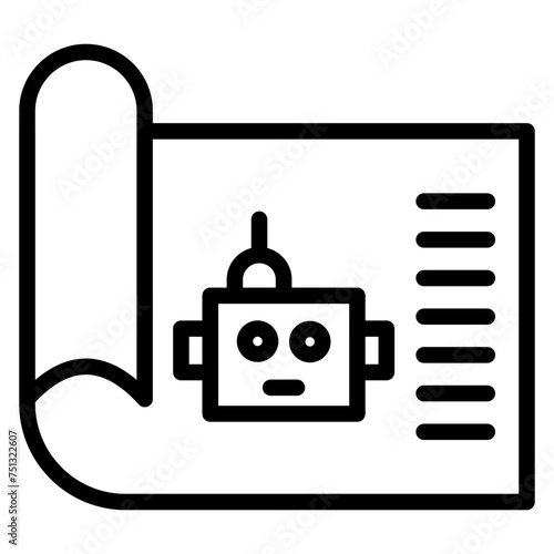 Robot Blueprint icon vector image. Can be used for Robotics.