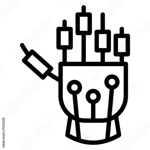 Robot Hand icon vector image. Can be used for Robotics.