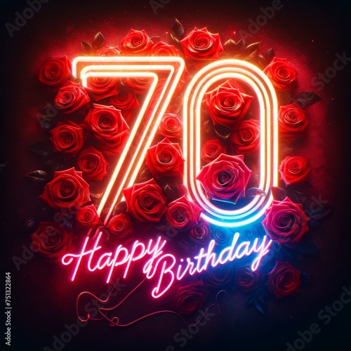 Radiant 70th Birthday with Neon Red and Roses