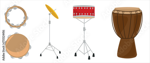 Musical instruments vector. Music instrument hand drawing vector illustration