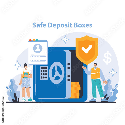 Bank services concept. Flat vector illustration.