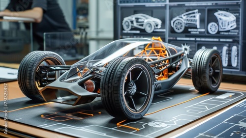 Wallpaper Mural Mechanical engineers design models of future electric cars. Torontodigital.ca