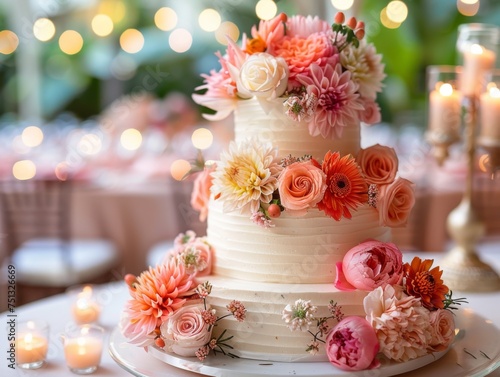 wedding cake , table setting 