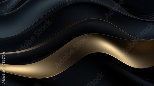 Dark luxury background with gold waves