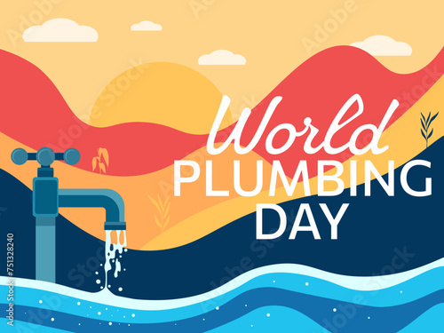 world plumbing day postcard