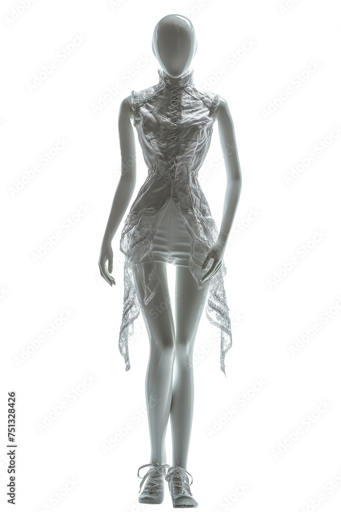 white mannequin on a transparent background