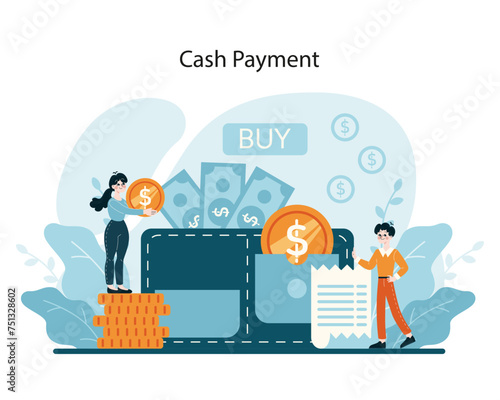Depicting a traditional cash exchange for goods, highlighting the enduring value of currency in commerce