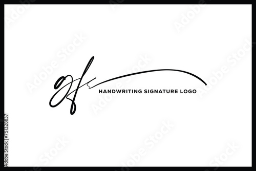 GF initials Handwriting signature logo. GF Hand drawn Calligraphy lettering Vector. GF letter real estate, beauty, photography letter logo design.