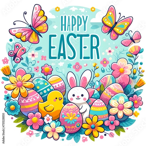 easter bunny day holiday concept, logo, banner © Jawad