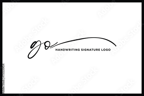 GO initials Handwriting signature logo. GO Hand drawn Calligraphy lettering Vector. GO letter real estate, beauty, photography letter logo design. photo