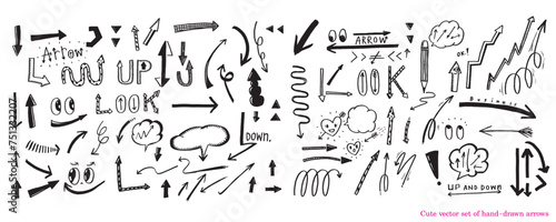hand-drawn arrows  Cute doodle arrows for graphic and web design