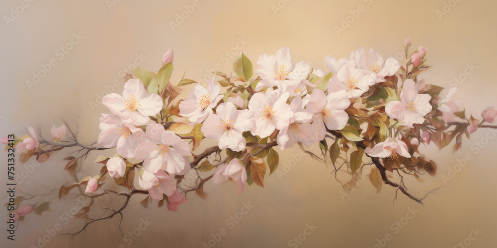 Obraz premium White and Pink Azaleus flowers painting