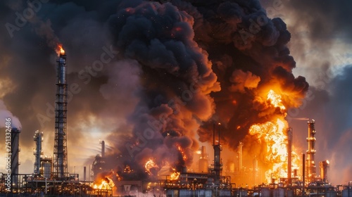 Devastating Fire Erupts at Oil Refinery, Unleashing a Towering Black Smoke Plume
