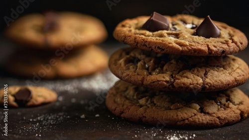 Close-up chocolate chip cookies