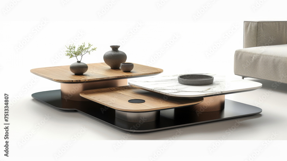 Combination coffee table, minimalist design, modern oriental Combination coffee table, minimalist design, modern oriental