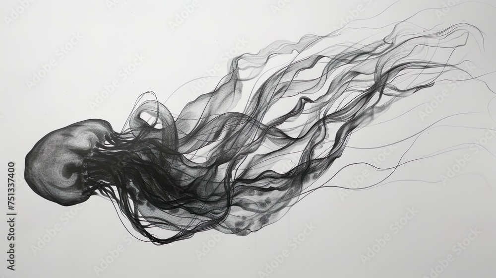 serene elegance: jellyfish in black serene elegance: jellyfish in black