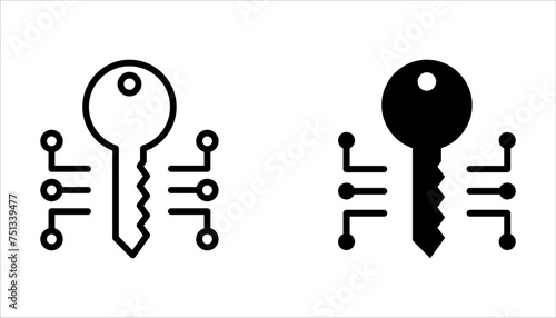 smart key icon set. Simple element illustration. smart key symbol design on white background