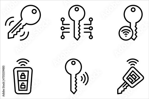smart key icon set. Simple element illustration. smart key symbol design on white background