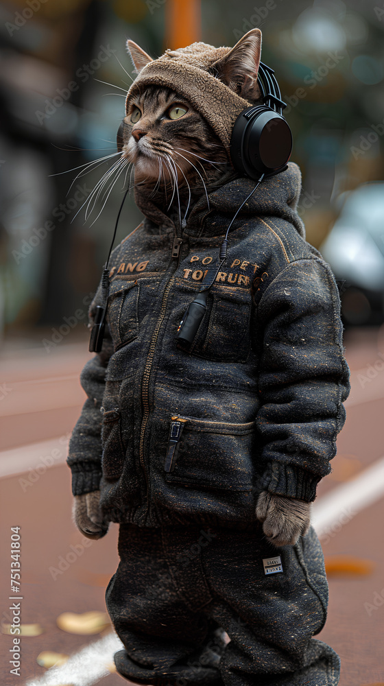 gatto in tuta che fa sport gatto in tuta che fa sport