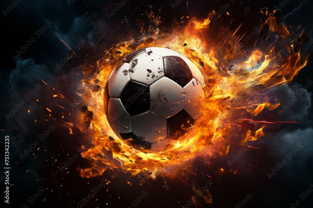 Naklejka premium Lightweight Soccer ball net. Stadium sport team. Generate Ai
