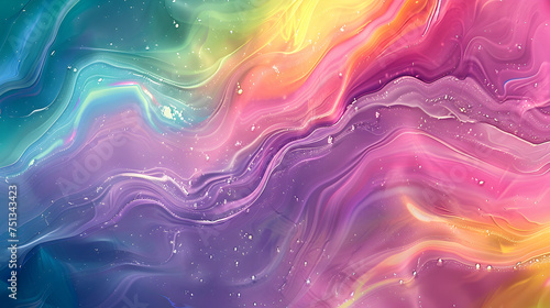 an abstract rainbow background, blending vibrant hues in a harmonious and dynamic composition