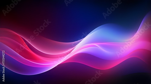 Abstract futuristic background with pink blue glowing neon moving high speed wave lines and bokeh lights data transfer concept fantastic wallpaper generative ai 