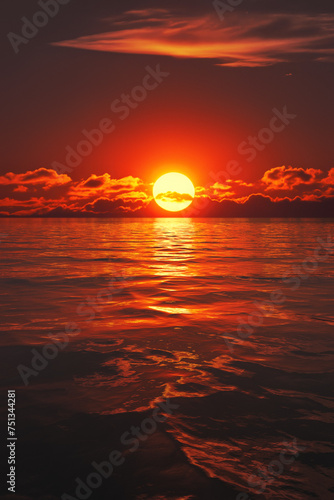 red ocean sunset vertical © magann