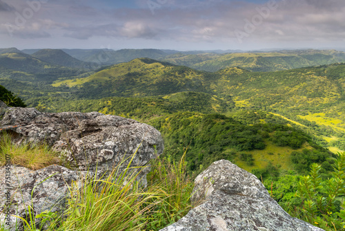 The Wild Coast, known also as the Transkei, is a 250 Kilometre long stretch of tropical beach rocky shores waterfalls and steamy jungle or coastal forests. The rugged and unspoiled Coastline that stre photo