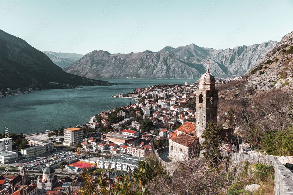 The Church of Our Lady of Remedy on the slope of St. John, Kotor, Montenegro