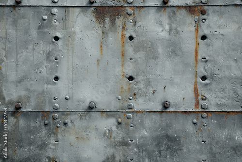 Detailed view of a metal surface featuring rivets in focus