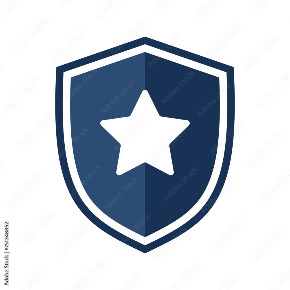 Shield with a star. Vector illustration Shield with a star. Vector illustration