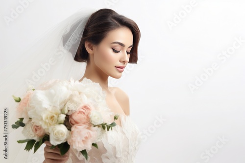 portrait of a bride with a bouquet