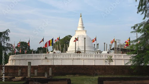 View of the ancient dagoba Thuparama. Anuradhapura, Sri Lanka