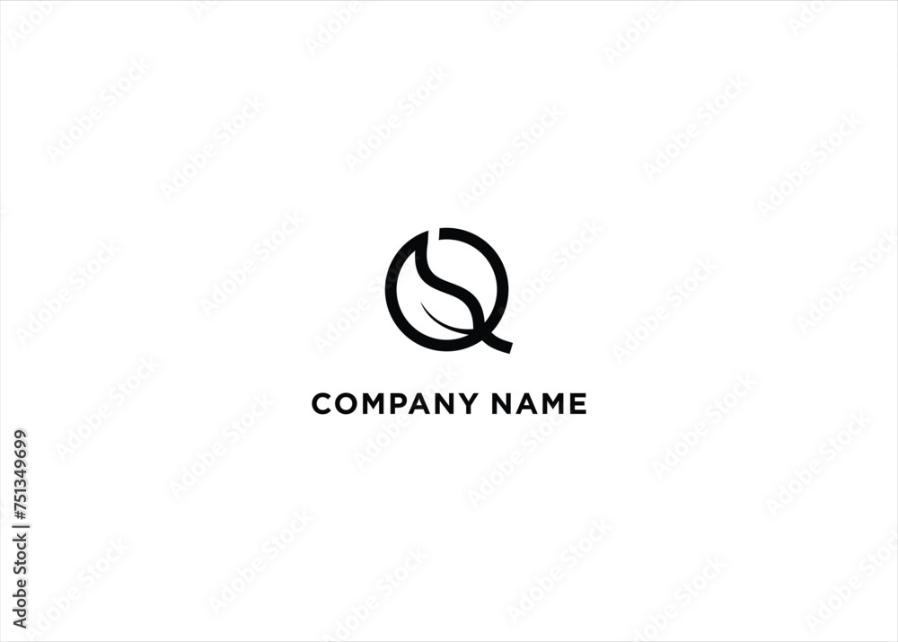 Letter Q Leaf Logo Vector Stock Vector