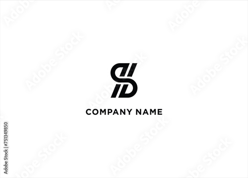 SH Letter Logo Design Vector Stock Vector