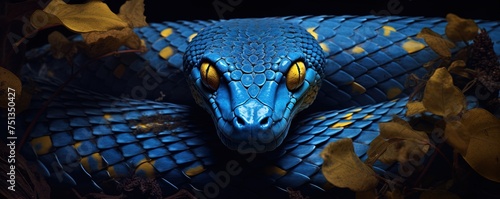 snake in the blue