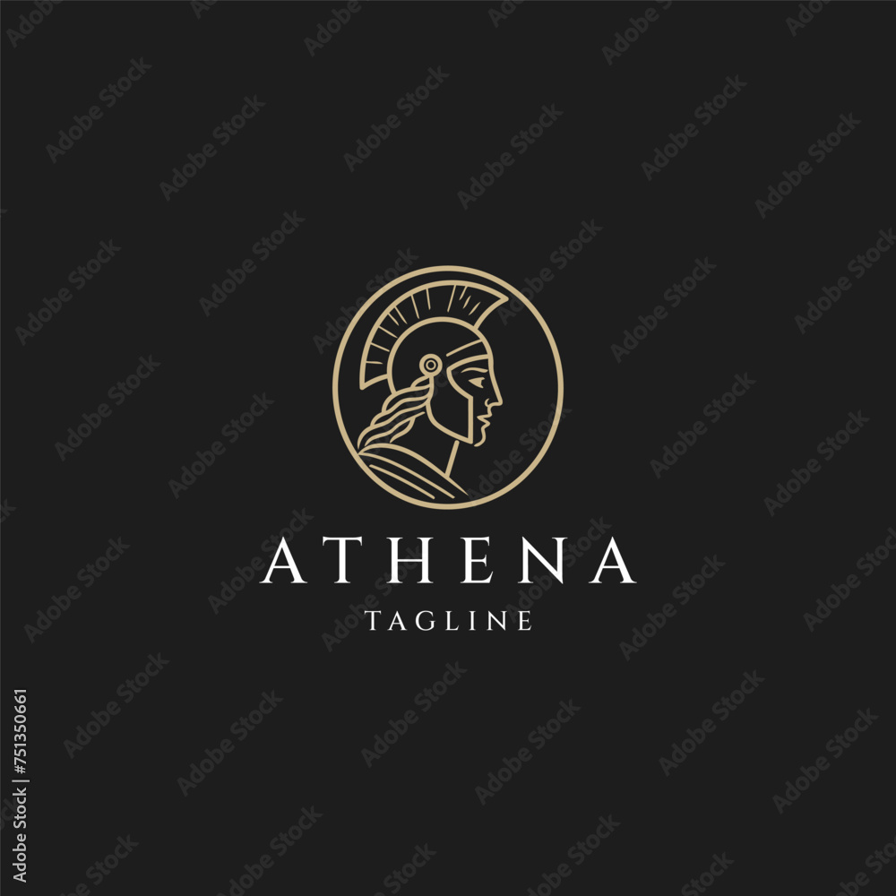 Athena the goddess vector logo design Athena the goddess vector logo design