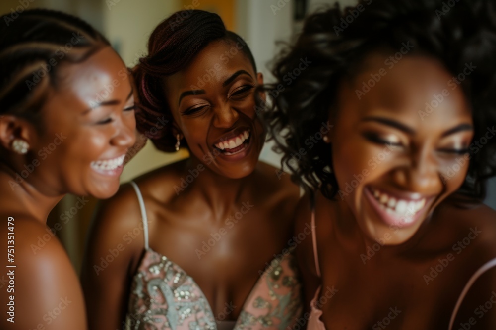 Professional Photography of the bride getting ready with her bridesmaids, Generative AI Professional Photography of the bride getting ready with her bridesmaids, Generative AI