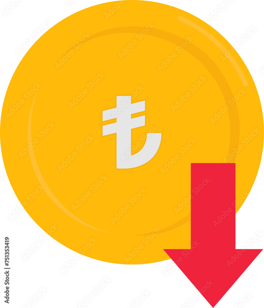 Obraz premium Turkish Lira Currency Decrease