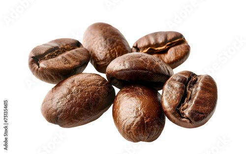 Savoring the Essence of Single-Origin Coffee Beans On Transparent Background.