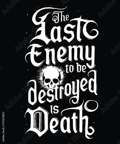 Skull T-shirts Graphic Design Quote Typographical Background Vector