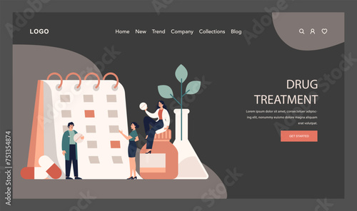 Acne treatment web banner or landing page dark or night mode