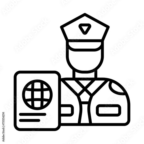 Passport Control line icon