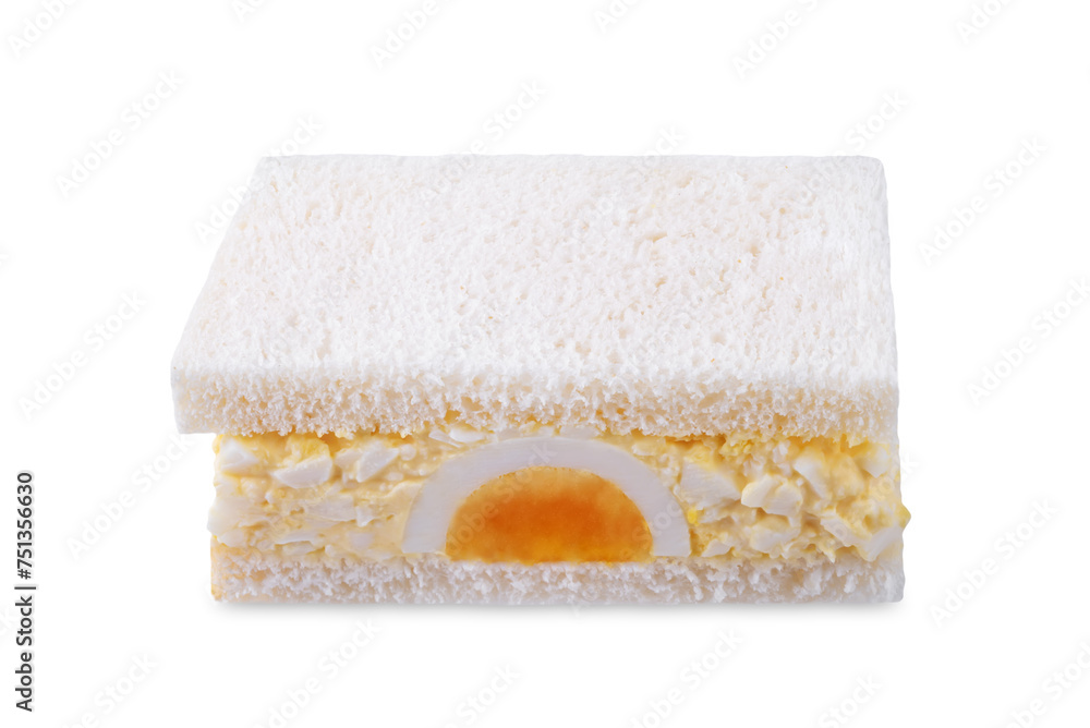Japanese Egg Salad sandwich, Tamago Sando on a white isolated background Japanese Egg Salad sandwich, Tamago Sando on a white isolated background